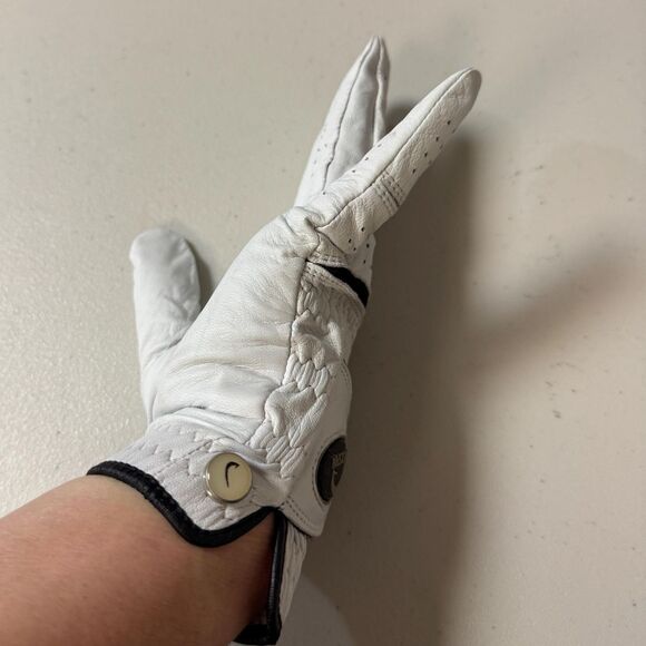 Backspin Golf Leather Glove Mens M Left Hand White Swing Grip Protection Sport - Picture 4 of 7